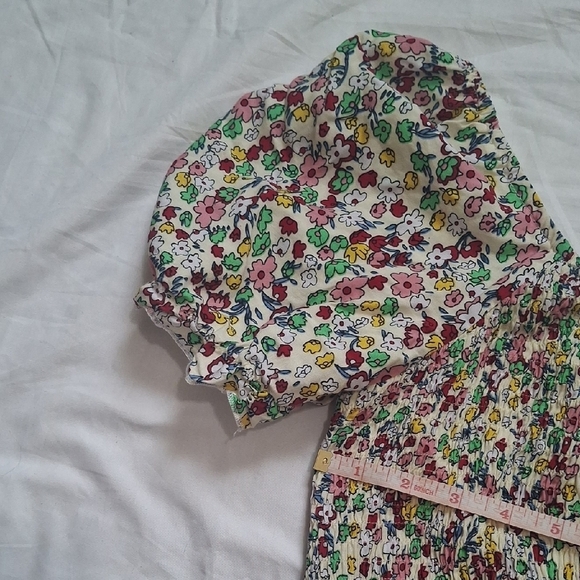 Bohemia Floral Puff Sleeve Flounce Sleeve. Women's Dress Size L - Picture 7 of 12